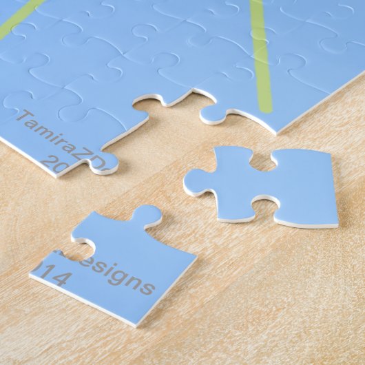 Blaues Mit Augen Lächeln Blaues grünes Fischparadi Puzzle (Seite)