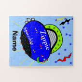 Blaues Mit Augen Lächeln Blaues grünes Fischparadi Puzzle (Horizontal)