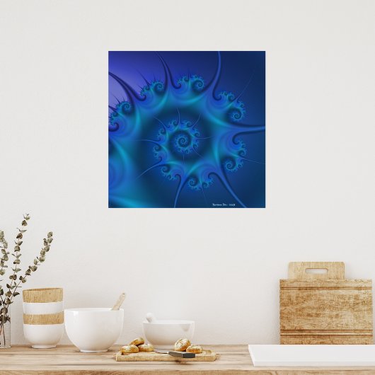 Blaues mit Augen Meer Poster (Küche)