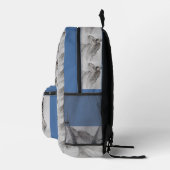 Blaues mit Augen Pferd Bedruckter Rucksack (Rechts)