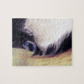 Blaues Mit Augen Pin Puzzle (Horizontal)