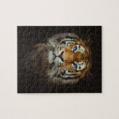 Blaues mit Augen Tigerpuzzle Puzzle (Horizontal)