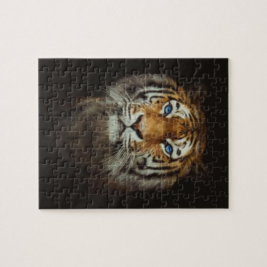 Blaues mit Augen Tigerpuzzle Puzzle (Horizontal)