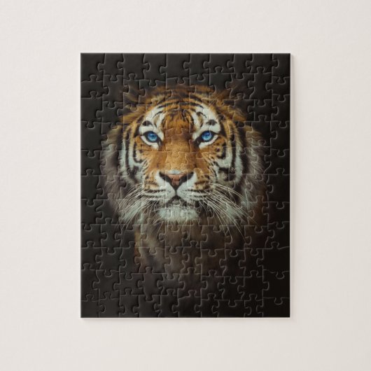 Blaues mit Augen Tigerpuzzle Puzzle (Vertikal)