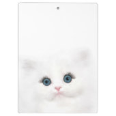 Blaues mit Augen weißes persisches Kätzchengesicht Klemmbrett (Rückseite)