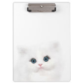 Blaues mit Augen weißes persisches Kätzchengesicht Klemmbrett (Vorderseite)