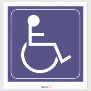 Blaues Mit Behinderung Rollstuhlaufkleber-Symbol Aufkleber