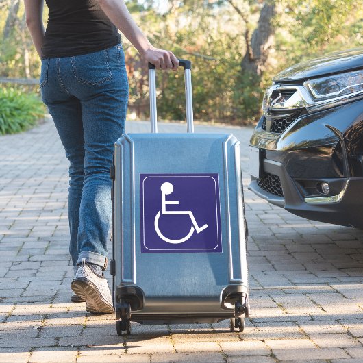 Blaues Mit Behinderung Rollstuhlaufkleber-Symbol Aufkleber (Koffer Insitu)