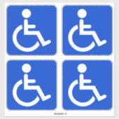 Blaues mit Behinderung Symbol Aufkleber (Blatt)