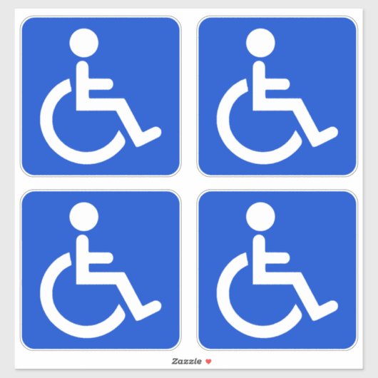 Blaues mit Behinderung Symbol Aufkleber (Blatt)