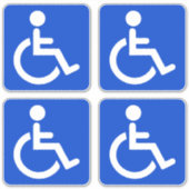 Blaues mit Behinderung Symbol Aufkleber (Vorderseite)