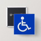 Blaues mit Behinderung Symbol Button (Vorne & Hinten)