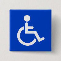 Blaues mit Behinderung Symbol