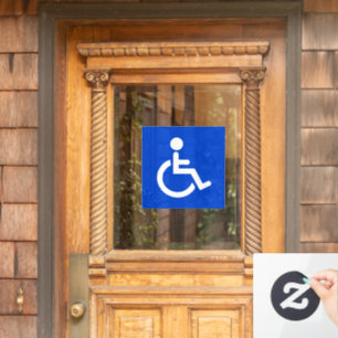 Blaues mit Behinderung Symbol Fensteraufkleber