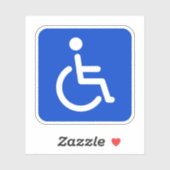 Blaues mit Behinderung Symbol, Quadrat mit abgerun Aufkleber (Blatt)