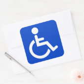 Blaues mit Behinderung Symbol Quadratischer Aufkleber (Umschlag)
