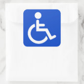 Blaues mit Behinderung Symbol Quadratischer Aufkleber (Tasche)