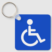 Blaues mit Behinderung Symbol Schlüsselanhänger (Vorderseite)