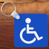 Blaues mit Behinderung Symbol Schlüsselanhänger (Vorderseite)