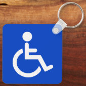 Blaues mit Behinderung Symbol Schlüsselanhänger (Rückseite)