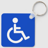 Blaues mit Behinderung Symbol Schlüsselanhänger (Rückseite)
