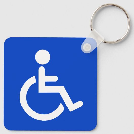 Blaues mit Behinderung Symbol Schlüsselanhänger (Rückseite)