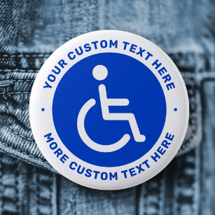 Blaues mit Behinderung Symbol und benutzerdefinier Button