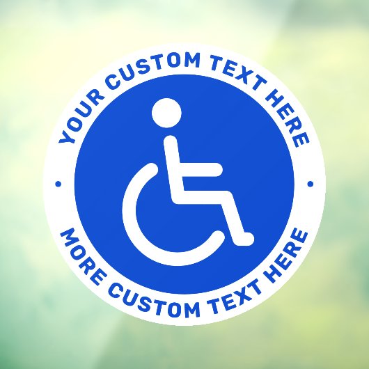 Blaues mit Behinderung Symbol und benutzerdefinier Fensteraufkleber (Blatt 3)