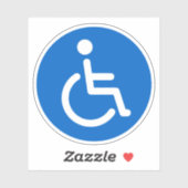 Blaues mit Behinderung Zeichen, runde Aufkleber (Blatt)