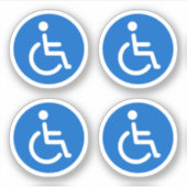 Blaues mit Behinderung Zeichen, runde Aufkleber, S Aufkleber (Vorderseite)