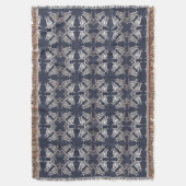blaues mit Blumenmuster der barocken Art Decke (Vorderseite Vertikal)
