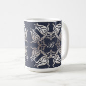 blaues mit Blumenmuster der barocken Art Kaffeetasse (VorderseiteRechts)