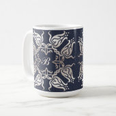 blaues mit Blumenmuster der barocken Art Kaffeetasse (Vorderseite Links)