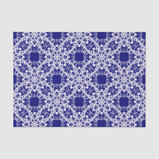 blaues mit Blumenmuster der barocken Art Seidenpapier (Vorderseite)