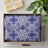 blaues mit Blumenmuster der barocken Art Seidenpapier (Geschenk)