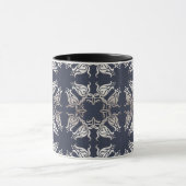 blaues mit Blumenmuster der barocken Art Tasse (Zentrum)