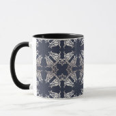 blaues mit Blumenmuster der barocken Art Tasse (Links)