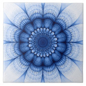 Blaues mit Blumenmuster Fliese (Vorderseite)