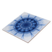 Blaues mit Blumenmuster Fliese (Seite)