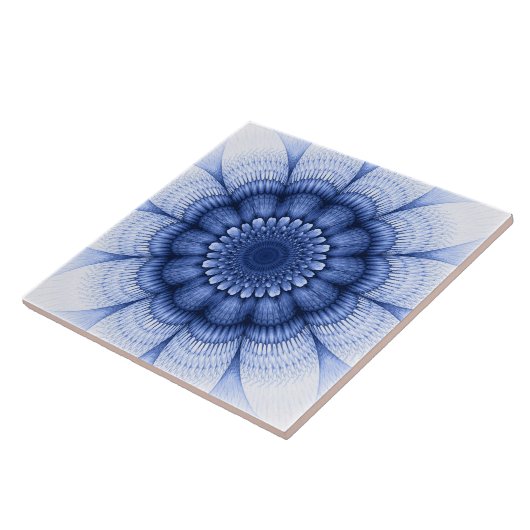 Blaues mit Blumenmuster Fliese (Seite)