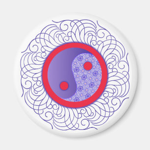 Blaues mit Filigran geschmücktes Yin Yang Magnet