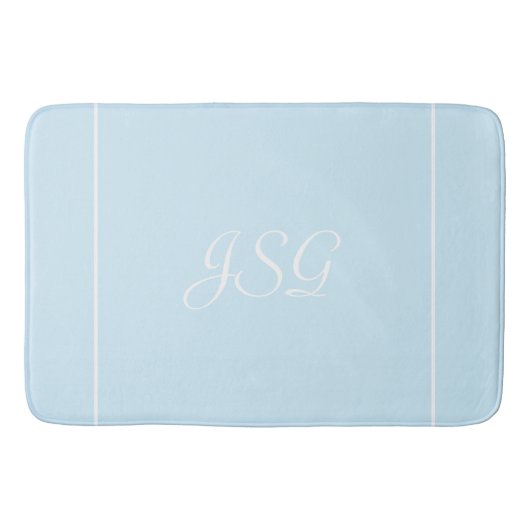 Blaues Mit Monogramm Bad Badematte (Vorderseite)