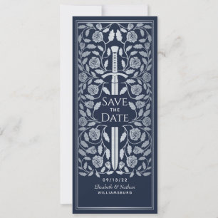 Blaues Mittelalterliches Silberschwert Save the Da Date