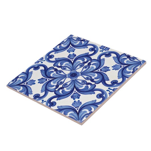 Blaues Mittelmeer Fliese (Seite)