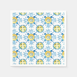 Blaues Mittelmeer-Fliesenpapier Napkin Serviette