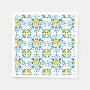 Blaues Mittelmeer-Fliesenpapier Napkin Serviette