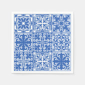 Blaues Mittelmeer Hochzeit oder Brautparty Serviette (Vorderseite)