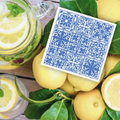 Blaues Mittelmeer Hochzeit oder Brautparty Serviette