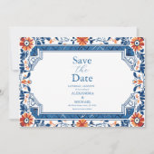 Blaues Mittelmeer - Italienische Hochzeit Save The Date (Vorderseite)