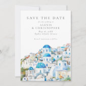 Blaues Mittelmeer Landschaft Foto Hochzeit Save The Date (Vorderseite)